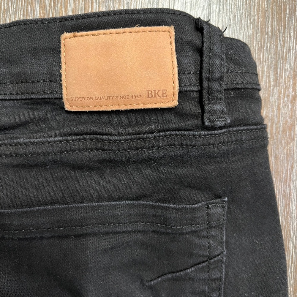 BKE Black GABBY Skinny Jeans Distressed Frayed Hem Women's Size 31 - Picture 3 of 8